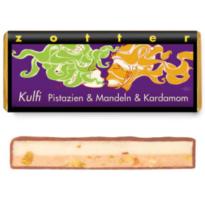 Šokolaad „“Kulfi” – pistaatsiapähklid, mandlid ja kardemon“