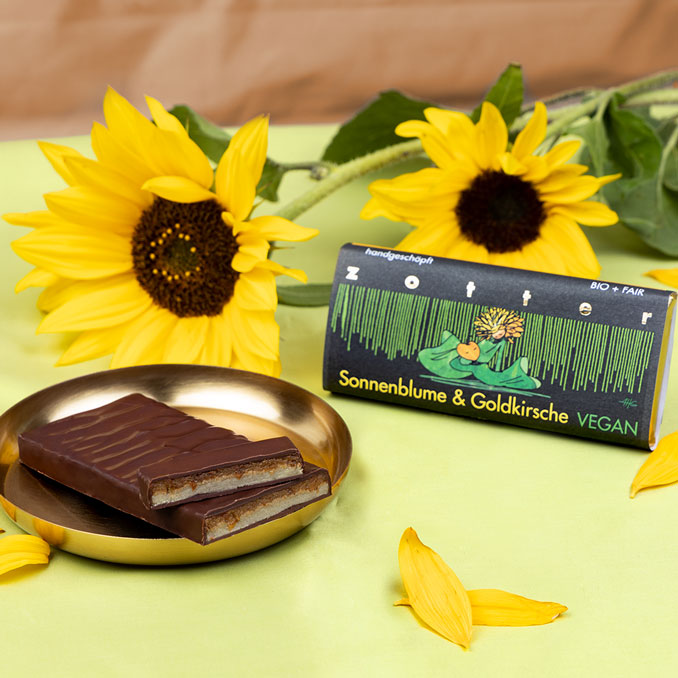 Zotter - Šokolaad „Päevalill ja kuldne kirss“. VEGAN