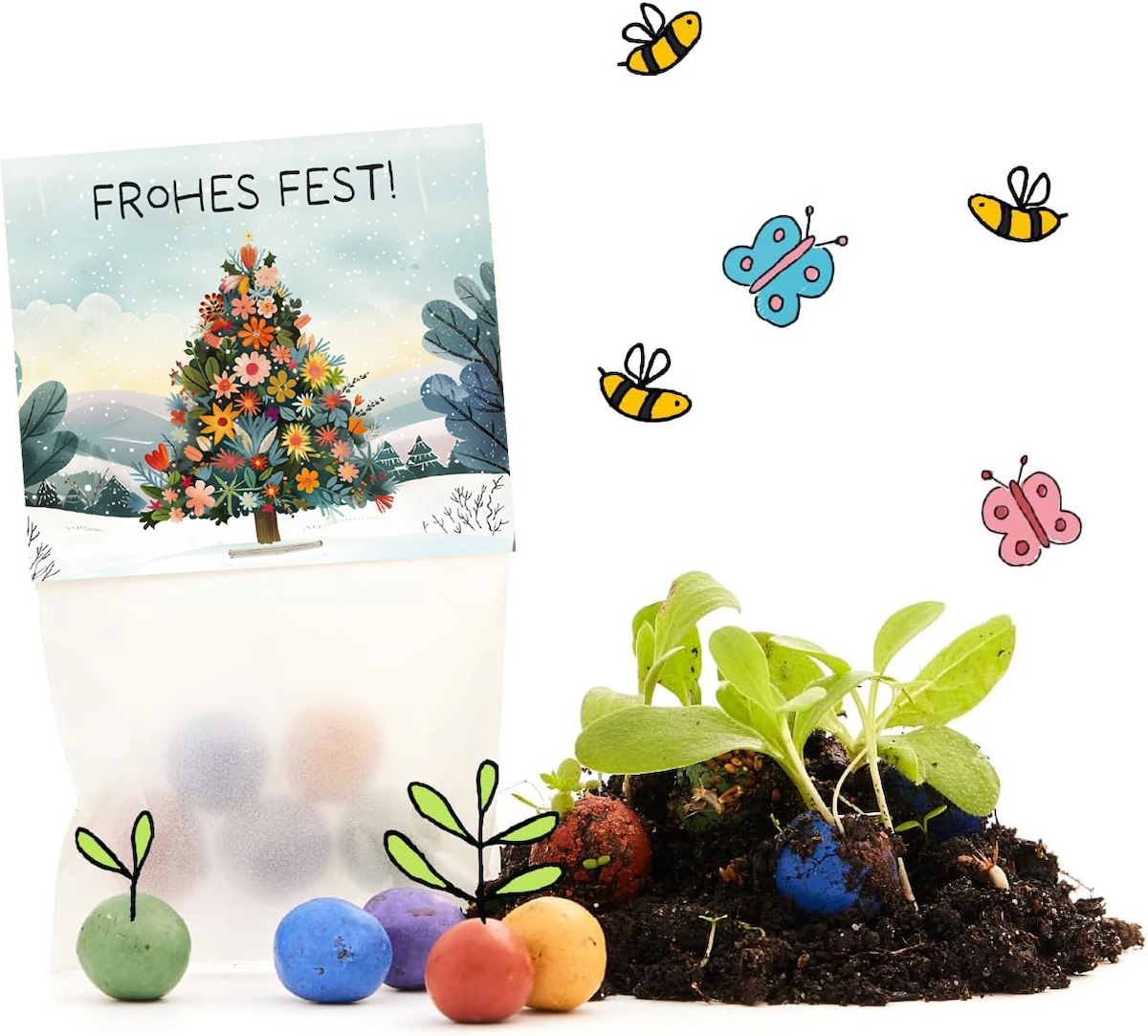 „Häid jõule!“ – värvilised lilleseemne pallid 2 „Häid jõule!“ – värvilised lilleseemne pallid - Image 2