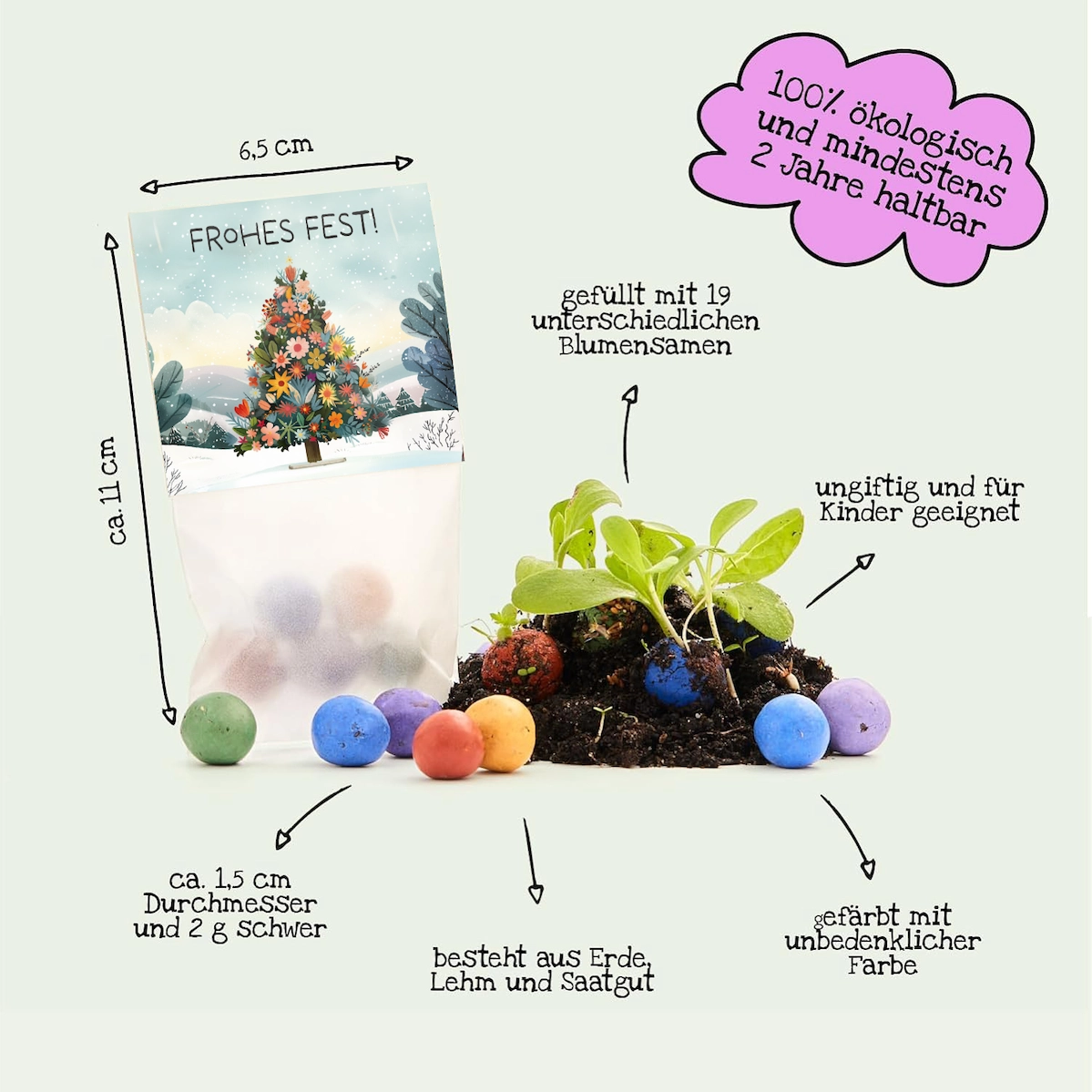 „Häid jõule!“ – värvilised lilleseemne pallid 4 „Häid jõule!“ – värvilised lilleseemne pallid - Image 4