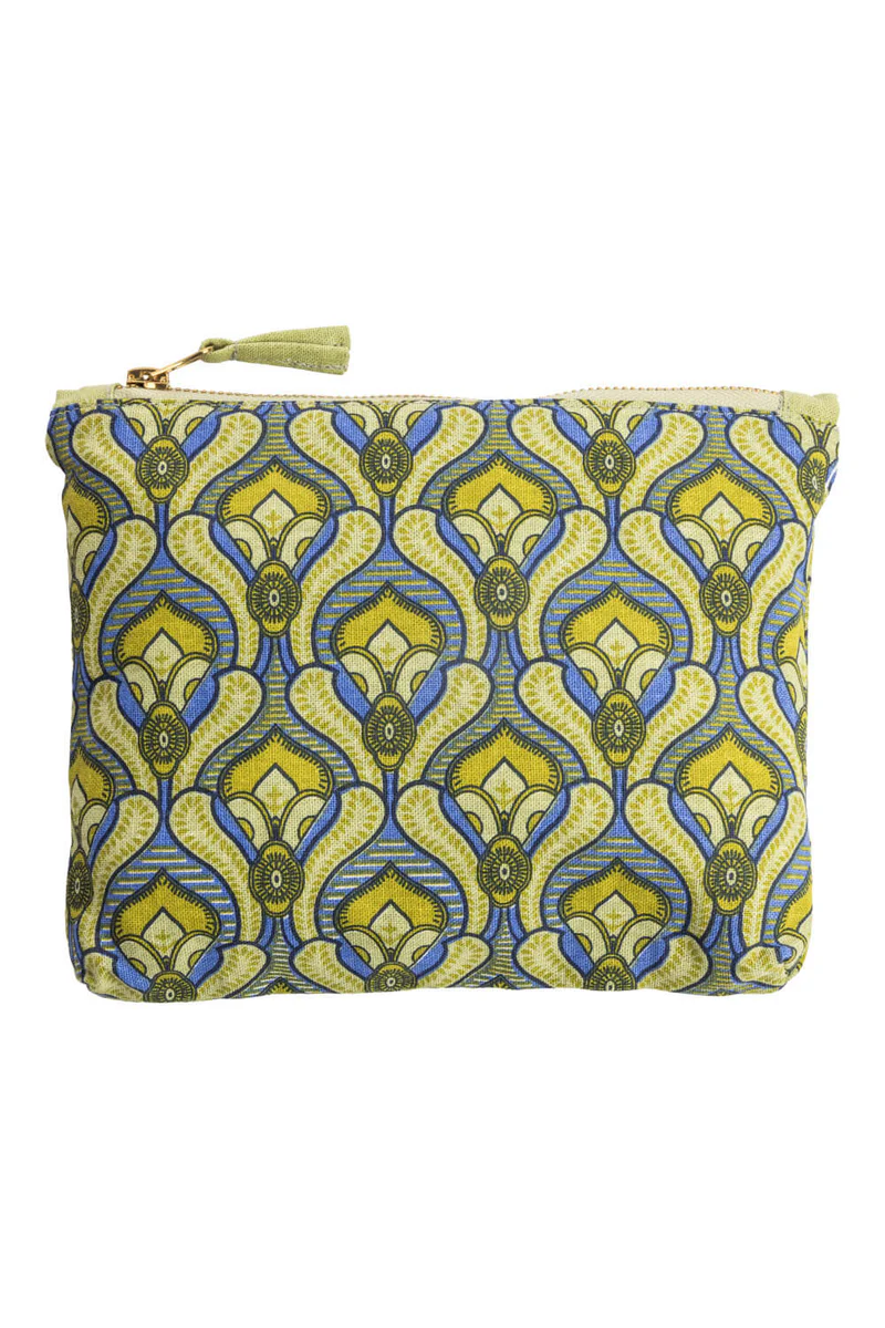 Kosmeetikakott „Roheline tulp" 4 Orgaanilisest puuvillast kosmeetikakott rohelistes ja purpursetes toonides