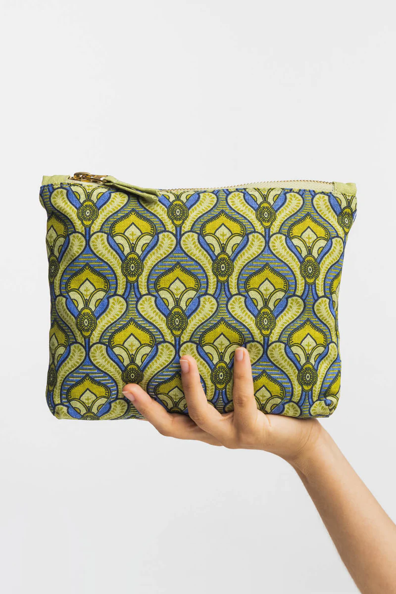 Kosmeetikakott „Roheline tulp" 1 Orgaanilisest puuvillast kosmeetikakott rohelistes ja purpursetes toonides