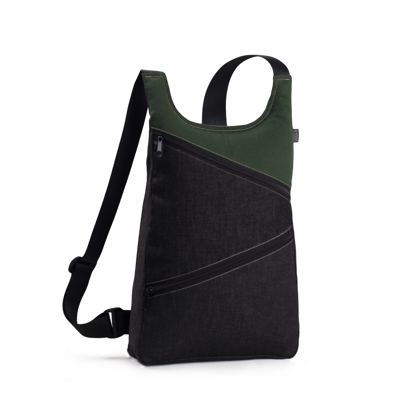 Seljakott, roheline/must 1 Vargusevastane seljakott, roheline/must