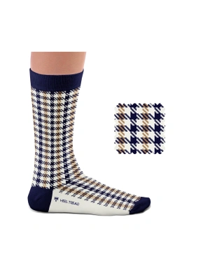 Sokid Pepita tumesinine-beež