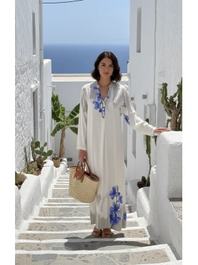 Sinise lillemustriga viskoosist kaftan